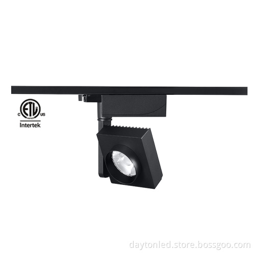 Rubik Series ETL Certified LED Track Light - Adjustable 30W Black/White Spotlight